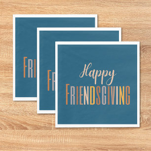 Serviette En Papier Friendsgiving Thanksgiving Typographie d'automne H