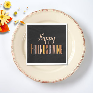 Serviette En Papier Friendsgiving Thanksgiving Typographie d'automne J