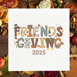 Serviette En Papier Friendsgiving Thème de Thanksgiving Année