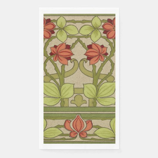 Serviette En Papier Frieze Bordure Art Nouveau Floral (Devant)