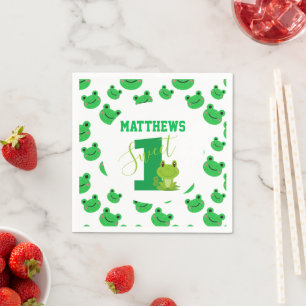 Serviette En Papier Frog 1er fête d'anniversaire