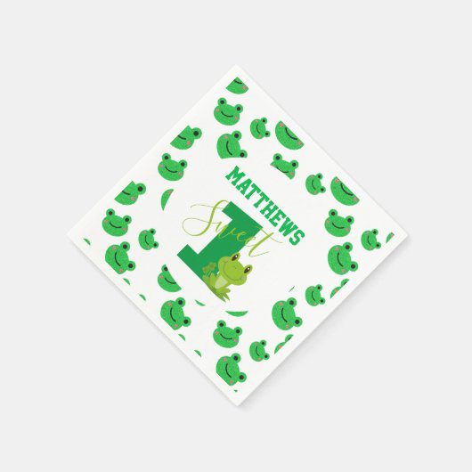 Serviette En Papier Frog 1er fête d'anniversaire (Coin)
