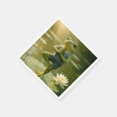 Serviette En Papier Frog In a Yoga Tree Pose (Coin)