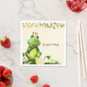 Serviette En Papier Frog Prince Green & Gold Baby shower Custom Party (En situation)
