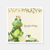Serviette En Papier Frog Prince Green & Gold Baby shower Custom Party (Devant)