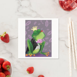 Serviette En Papier Frog Prince - Kiss Me - Drôle