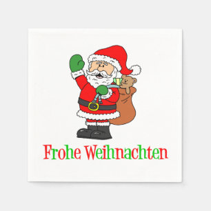 Serviette En Papier Frohe Weihnachten Allemagne Noël Père Noël