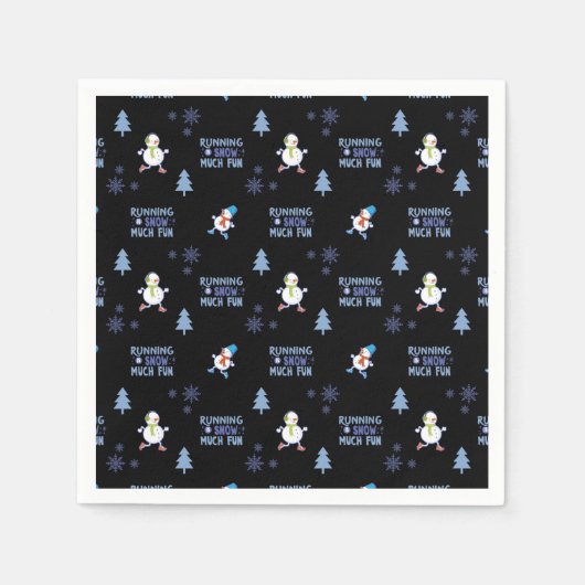 Serviette En Papier Froid Météo Courir Noël Snowman (Devant)