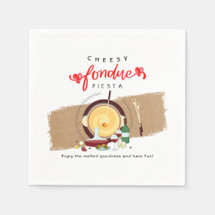 Serviette En Papier Fromage Fondue Fiesta Coeurs Pot Fondue Vin