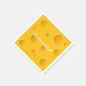 Serviette En Papier Fromage suisse jaune tranche avec trous sur mesure (Coin)