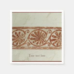 Serviette En Papier Frontière Brown méditerranéenne ornementale ave