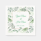 Serviette En Papier Frontière Feuille de Basil Vert Thunder_Cove (Devant)