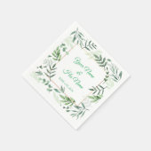 Serviette En Papier Frontière Feuille de Basil Vert Thunder_Cove (Coin)