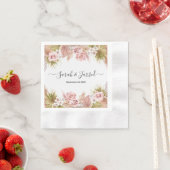 Serviette En Papier Frontière florale de Boho (En situation)