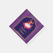 Serviette En Papier Frontière motif violette asiatique Arabe dorée Meh (Coin)