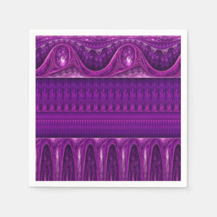 Serviette En Papier Frontière vintage - violette rose