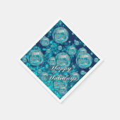 Serviette En Papier Frosty Blue Snowflake Bubbles Holiday Napkins (Coin)