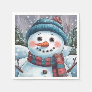 Serviette En Papier Frosty Papier Snowman Napkin