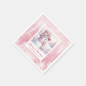 Serviette En Papier Frosty Pink Snowman Napkins Pinkmas Winter Scene (Coin)