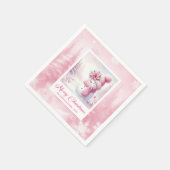 Serviette En Papier Frosty Pink Snowman Winter Scene Christmas Napkins (Coin)