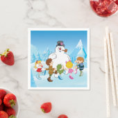 Serviette En Papier Frosty Snowman™ hiver (En situation)