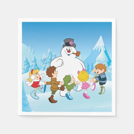 Serviette En Papier Frosty Snowman™ hiver (Devant)