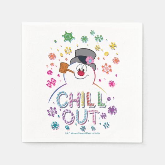 Serviette En Papier Frosty the Snowman™ | Couleurs arc-en-ciel "Refroi (Devant)