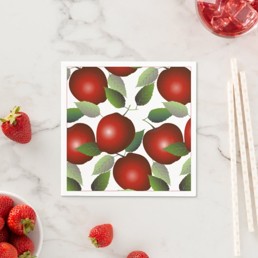 Serviette En Papier Fruit aux pommes rouges (En situation)