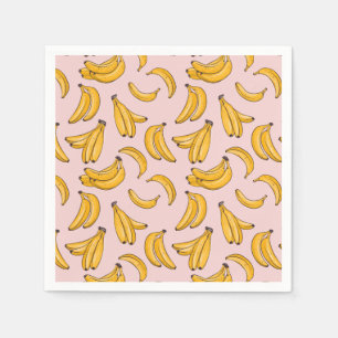 Serviette En Papier Fruit bananier été jaune rose