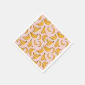Serviette En Papier Fruit bananier été jaune rose (Coin)
