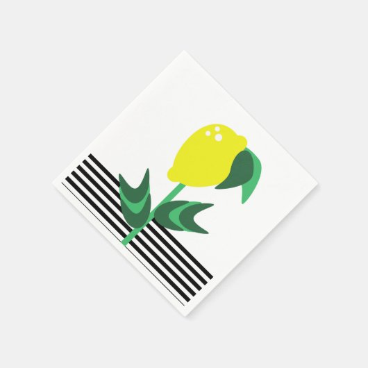 Serviette En Papier Fruit citron Jardin Plante rayures (Coin)