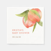 Serviette En Papier Fruit de Baby shower de petite fille de pêche (Devant)