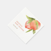 Serviette En Papier Fruit de Baby shower de petite fille de pêche (Coin)