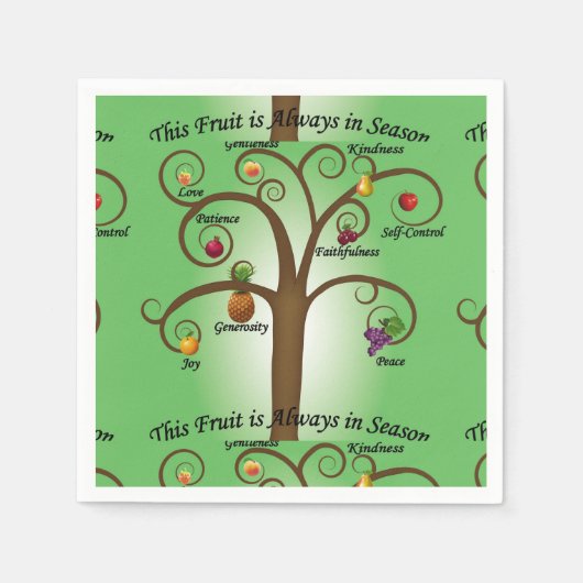 Serviette En Papier Fruit de l'Esprit toujours en saison Papier (Devant)