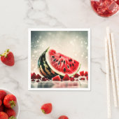Serviette En Papier Fruit de pastèque tropicale (En situation)