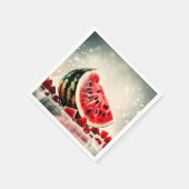Serviette En Papier Fruit de pastèque tropicale (Coin)
