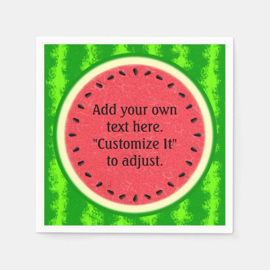 Serviette En Papier Fruit d'été de la tranche de pastèque Personnalisé (Devant)