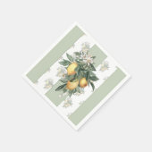 Serviette En Papier Fruit du citron | Rayé vert et blanc (Coin)