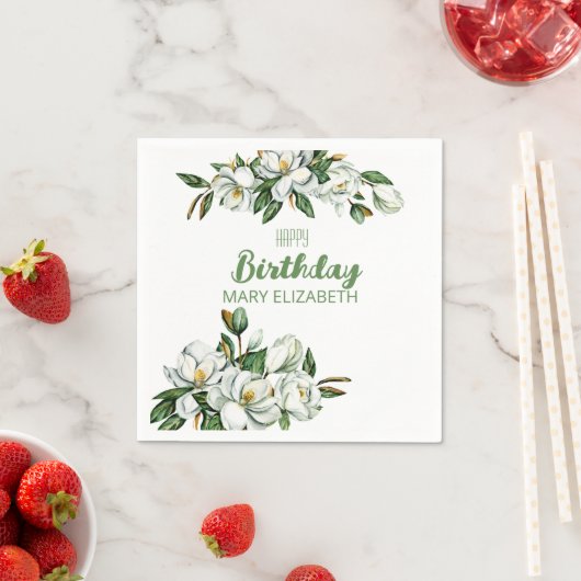 Serviette En Papier Fruit Floral Magnolia Vert Jart (En situation)