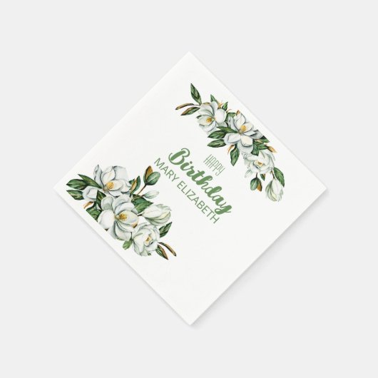 Serviette En Papier Fruit Floral Magnolia Vert Jart (Coin)