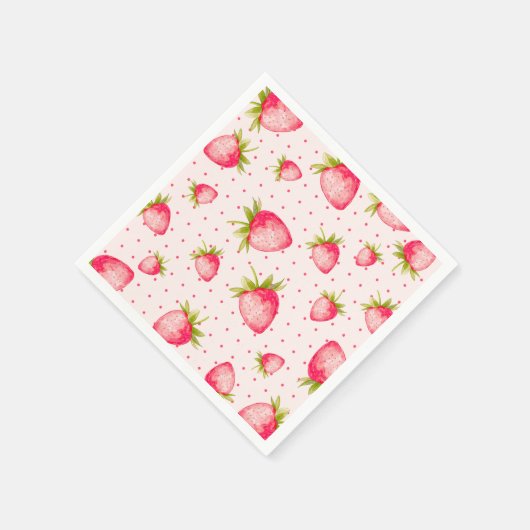 Serviette En Papier Fruit fraise Pink Green Party (Coin)