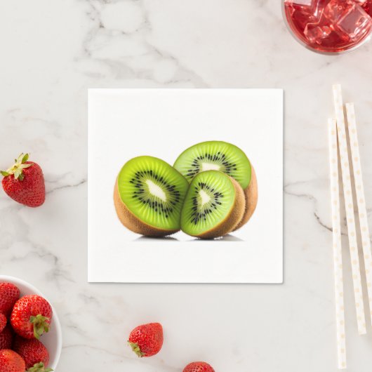 Serviette En Papier Fruit kiwi vert (En situation)