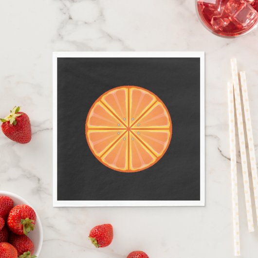 Serviette En Papier Fruit Orange Slice Graphisme Design serviettes (En situation)