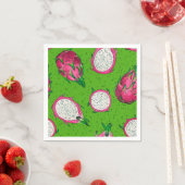 Serviette En Papier Fruit rouge dragon vert (En situation)
