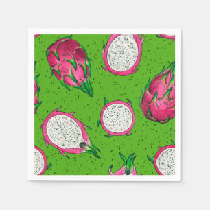 Serviette En Papier Fruit rouge dragon vert