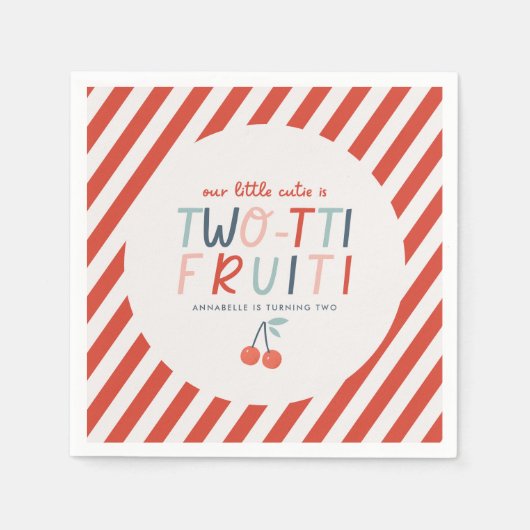 Serviette En Papier Fruiti à deux tti 2e fête d'anniversaire mignonne (Devant)