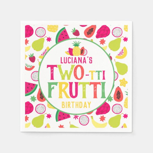 Serviette En Papier Fruits à deux tti fête d'anniversaire 2 Anniversai (Devant)