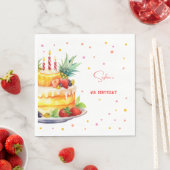 Serviette En Papier Fruits Anniversaire gâteau anniversaire (En situation)