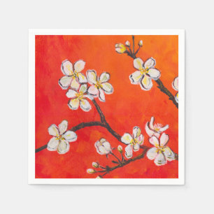Serviette En Papier Fruits blancs Fleur Orange Odeur rouge du printemp