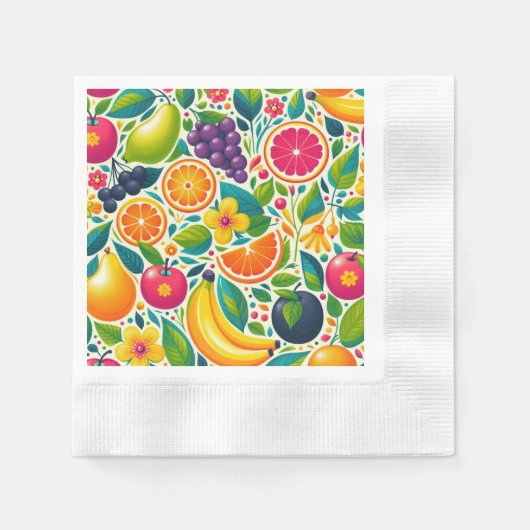 Serviette En Papier Fruits colorés (Devant)